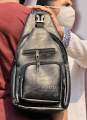 Multi-functional Men's Crossbody Bag in Brown Black Coffee PU Leather | 9.7-Inch for Business & Travel| Cross Bag, Shoulder Bag, Backside Bag, Shoulder Strap Bag, Rider Bag. 