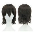 12 Inches Unisex Short Cosplay Hair Party BOB Wigs with Bangs Silver Halloween Costume Wig. 
