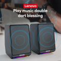 Lenovo TS38 Choice Wired Desktop Speakers 3.5mm USB RGB Gaming Speakers Stereo Surround Music Loudspeakers Sound Bar for PC. 