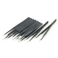 9PCS ESD Tweezers Tools Kit Precision Anti-static Black Fine Tip Curved Straight Stainless Steel Non-Magnetic Tweezers Nipper Repair Tool with Storage Bag for Electronics Laboratory Work Hobbies Jewelry Making. 