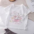 Cinnamoroll Children T-shirt Kawaii T Shirt Sanrio Anime Cartoons Children Casual Clothes Tee Shirt Kid Girl Boy Fashion Y2K Top.