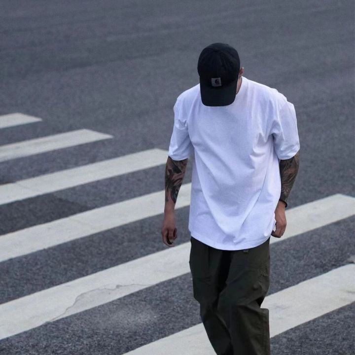 ExtFine%20210GSM%20100%25%20Cotton%20T-shirts%20For%20Men%202023%20Oversized%20Basic%20T%20Shirt%20Drop-Shoulder%20Tshirt%20Streetwear%20Tops%20Tee%20K2Y%20-%20Image%203