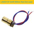 5V LASER Head LASER 5V 5mW 650nm RED DOT Laser Diode Pointer Copper Head Adjustable Red Laser Dot Diode Copper Head Mini Laser Pointer LASER Diode 5V With Cables. 