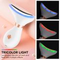 45℃ Neck Facial Lifting Device EMS Microcurrent LED Photon Therapy Vibration Face Massager Anti Wrinkles Tightening Skin Care. 