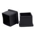 100Pcs Square Chair Table Leg Foot Rubber Covers Protectors 25mm x 25mm. 