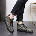 Lutai Spring and Autumn Breathable Comfortable Labor Men's Rubber Shoes Autumn Rubber Sole High-Top Military Training Shoes Wear-Resistant Labor Protection Training Shoes. 