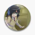 Watamote Tomoko Kuroki Backrooms Soft Button Pin Lapel Pin Metal Fashion Funny Hat Decor Gift Women Cartoon Creative Cute. 