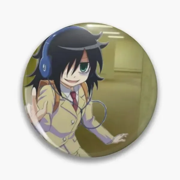 Watamote Tomoko Kuroki Backrooms Soft Button Pin Lapel Pin Metal Fashion Funny Hat Decor Gift Women Cartoon Creative Cute