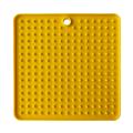 Mat For s s Slow Food Bowls Pet  Feeding Food Bowl Silicone  Feeding Lick Pad  Slow Feeders Treat Dispensing - Yellow Square. 