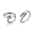 2Pcs Personality Irregular Silver Metal Open Rings Adjustadble Jewelry New 2025.