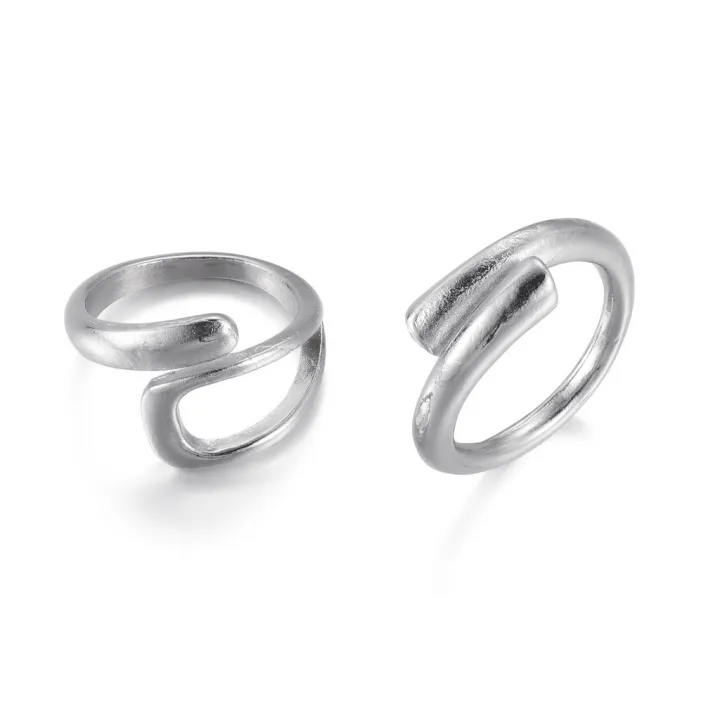 2Pcs%20Personality%20Irregular%20Silver%20Metal%20Open%20Rings%20Adjustadble%20Jewelry%20New%202025%20-%20Image%205