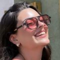 2024 New Vintage Square Double Beam Fashion Sunglasses tofu pudding Mirror Leg Design Street Shoot INS Flat Mirror Female.