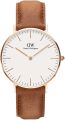 PU Leather Analog Wrist Watch For Men-Brown. 