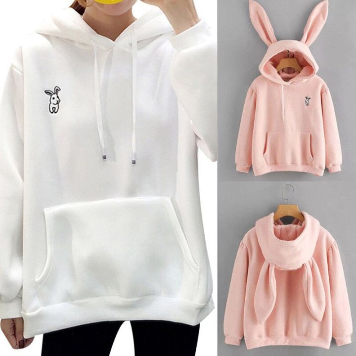 Women%20Spring%20Cute%20Bunny%20Printed%20Girl%20Hoodie%20Casual%20Long%20Sleeve%20Sweatshirt%20Pullover%20Ears%20Plus%20Size%20Top%20Sweatershirt%20-%20Image%205