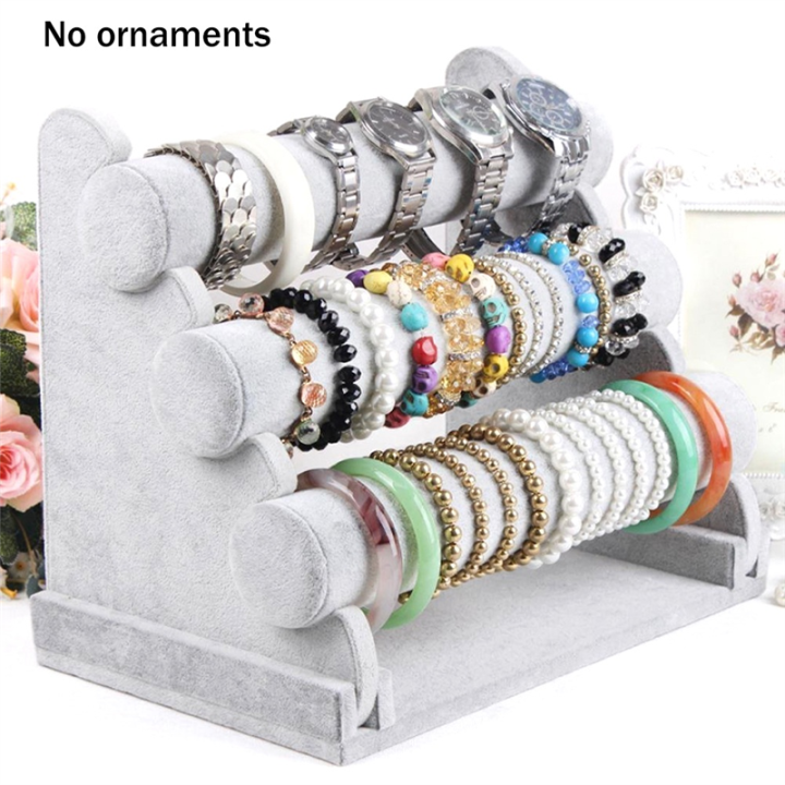 1%20PCS%20Bracelet%20Holder%20Jewelry%20Display%20Stand%20Organizer%20Jewelry%20Holder%20Ice%20Gray%20Velvet%203%20Tier%20-%20Image%206