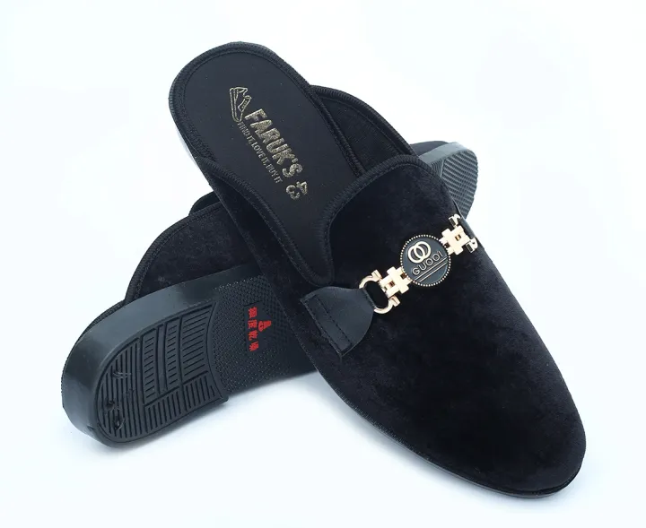 New%20Fashionable%20Velvet%20Half%20Shoe%20For%20Men%20Black%20-%20Image%206