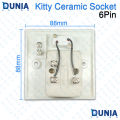 Kitty 6Pin Ceramic Multi Socket Board with Switch and Indicator.