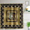 Black Gold Luxury Shower Bathroom Curtain Waterproof Fabric Modern Marble Bath Toilet Door Curtains Home Decor Cortinas De ducha. 