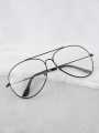 sk optics black color frame transparent color lens aviator eyewear (1 pies).