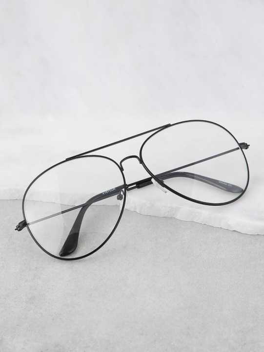 sk optics black color frame transparent color lens aviator eyewear (1 pies)