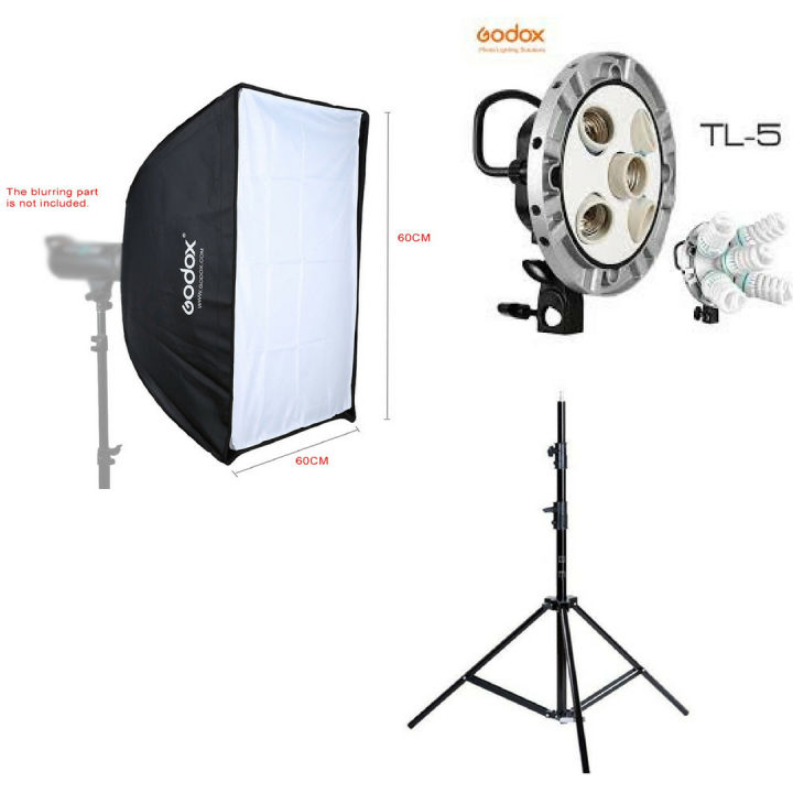 Godox%20TL-5%20%205in1%20Bulb%20Head%20Multi-Holder%20Tricolor+Light%20Stand+softbox%2060*60cm%20Camera%20Photography%20Lighting%20-%20Image%203