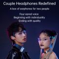 【FUPANG】M56 TWS wireless Bluetooth earbuds HD call handfree earphones stereo sound couple headphones waterproof music headset Type-C port with charging box. 