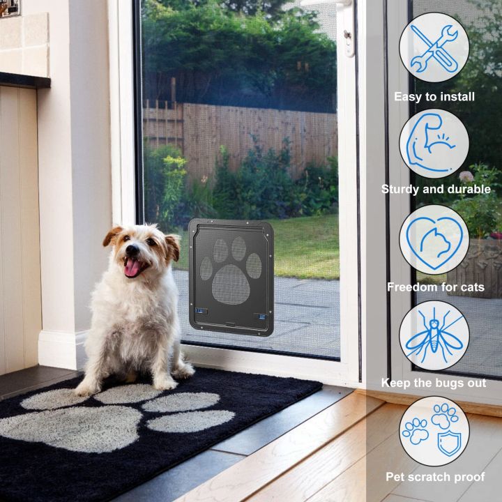 Pet%20Door%20New%20Safe%20Lockable%20Magnetic%20Screen%20Outdoor%20Dogs%20Cats%20Window%20Gate%20House%20Enter%20Freely%20Fashion%20Pretty%20Garden%20Easy%20Install%20-%20Image%206