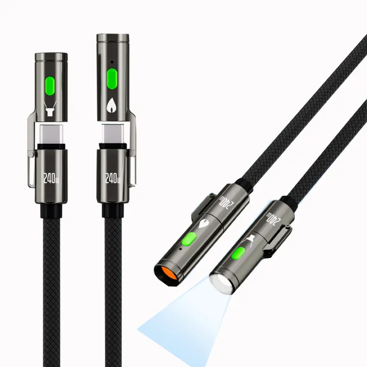 TUTI%20New%204%20in%201%20Fast%20Charging%20240W%20Type%20C2C%20Braided%20Cable%20for%20Laptop%20and%20Mobile%20with%20Flashlight%20&%20Lighter%20-%20Image%204