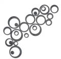 24Pcs DIY 3D Circle Mirror Wall Sticker Crystal Mural Decal Home Decor. 