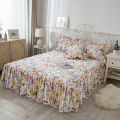 Cilected 100% Cotton Korean Fashion Small Floral Bed Skirt Home Bedding Decoration Cute Princess Wind Bedspread Sheet Cover. 