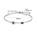 Evil Eye Element Devil Blue Crystal Tennis Bracelet For Women Ladies Rose Gold Adjustable Hand Chain Protect Family Gift.