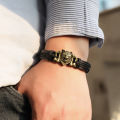 Hip Hop Rock Band Bracelet Steampunk Band Symbol Adjustable Wolf Head Charm Leather Bracelets Men Women Collection.