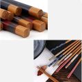 5 Pairs Wood Chopsticks, Reusable Chinese Korean Japanese Chop Sticks Dishwasher Safe, Non-Slip. 