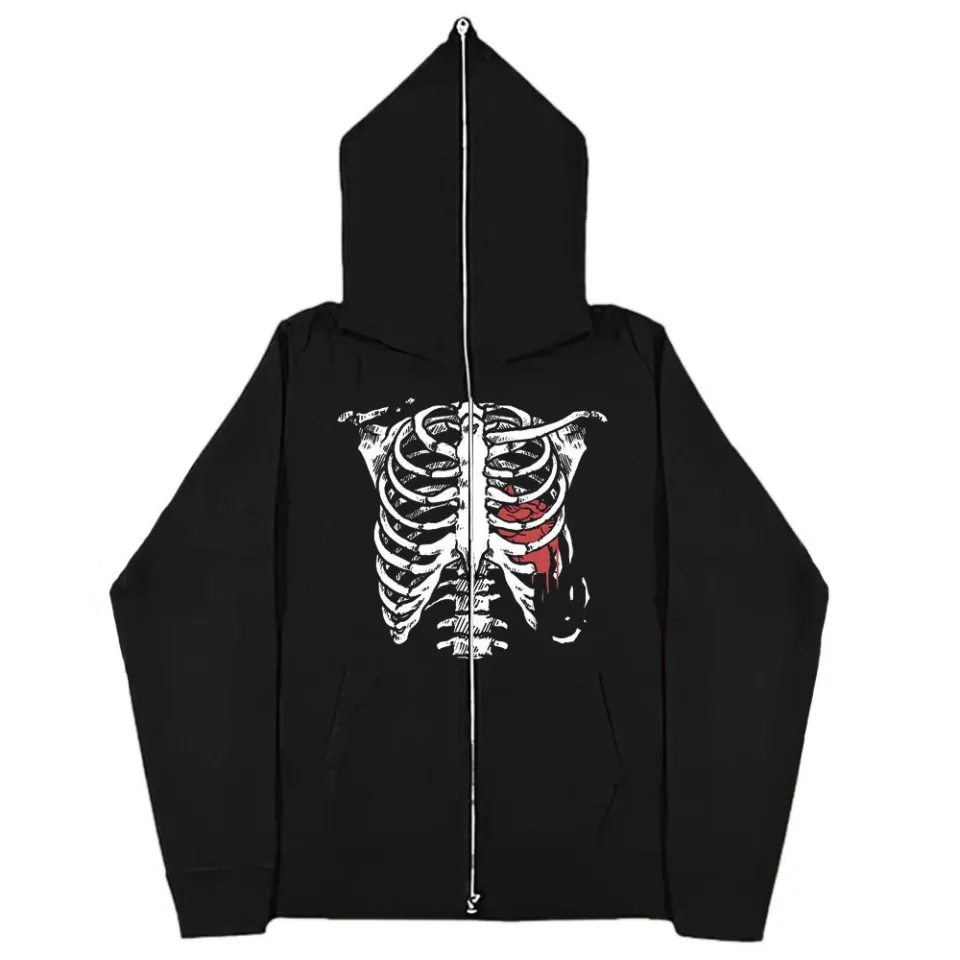 Oversized Harajuku Jacket Y2K Spider Graphic Hoodie - Vintage Aesthetic Pullover For Men & Women, Grunge Harajuku Sweatshirt Y2k Hoodies