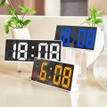 Colorful Digital Alarm Clock Fonts Led Large Character Electronic Clock Bedside Table Alarm Clock 3 Alarm Settings Voice Control.