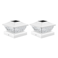 Outdoor Fence Post Cap Light Warm White and Cool White Lighting Wateproof Villa Column Lamp Solar LED Pillar Light B. 