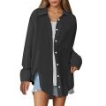 Ladies’ Everyday Cotton Crepe Shirt – Soft Textured Fabric with Classic Button Closure.