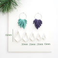 5 PCS/Set Fashion Geometric Shape Polymer Clay Cutter DIY Teardrop Earring Pendant Jewelry Cutting Mold Pottery Tools SnowWhite.