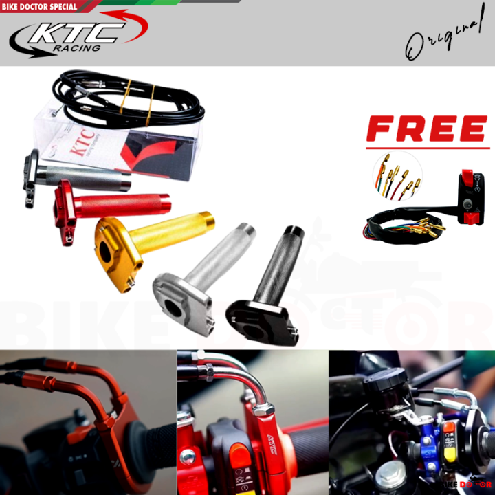 KTC Quick Throttle Universal CNC Setup for All Bike Racing Fuel Spontan for Maximum Performance Ready Pickup with Domino Chapa Switch Button