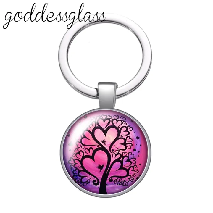 New%20Colorful%20Life%20of%20Tree%20Beauty%20glass%20cabochon%20keychain%20Bag%20Car%20key%20chain%20Ring%20Holder%20Charms%20keychains%20gift%20-%20Image%205