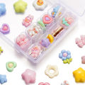 St. kunkka 10Pcs Acrylic Heart Patch Resin Flower Beads Patch Can Be Used For DIY Jewelry Making Crafts and Accessories. 