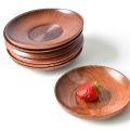 【mogge Store】Japanese Style Round Wood Dessert Plate Dishes Saucer Tea Tray Dessert Dinner Tableware.
