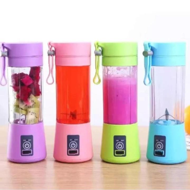 Rechargeable mini blender/juicer with USB connector.
