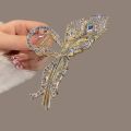 New Black Leaf Rhinestone Hair Claw Morning Glory Crystal Hair Clip Exquisite Elegant Women's Hair Grip Clip Hair Accessoires. 
