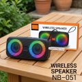 NB-051 Bluetooth, USB, TF Card & FM Radio Supported Deep Bass RGB Colorful Lighting Wireless Speaker. 