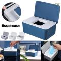 Mask Storage Box Multifunctional Dustproof Tissue Storage Box Case Wet Wipes Dispenser Holder with Lid for Face Cover.