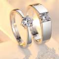 Unique Design Silver color Rings Adjustable Couple Rings For Men Women-2pcs.