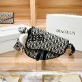 WW5 Light Luxury Premium Leather Women's Bag 2024 New Spring Summer Fashion Embroidery Reading Saddle Bag One Shoulder Oblique. 
