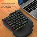 Colorful One-handed Gaming Keyboard 35 Keys LED Left Hand Mini Keypad USB Port For PUBG, Free-fire. 