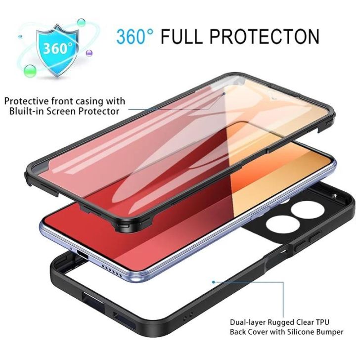 Phone%20case%20Xiaomi%20Poco%20M6%20Pro%204G%20Poco%20M6Pro%20Poco%20M%206%20Pro%20M6Pro%204G%20Transparent%20Protector%20with%20Mobile%20phone%20Film%20Cover%20Double%20Protect%20shield%20Full%20Cover%20Armor%20Cover%20cases%20-%20Image%208